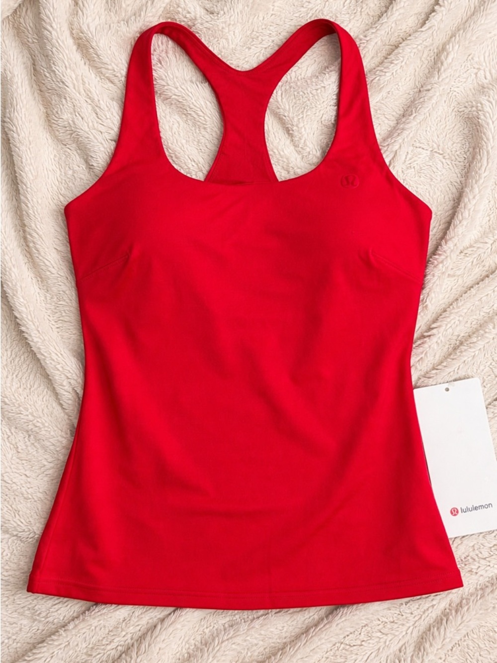 Lululemon Lightweight Tennis Tank Red Size 10 NWT Built-In Bra Rare